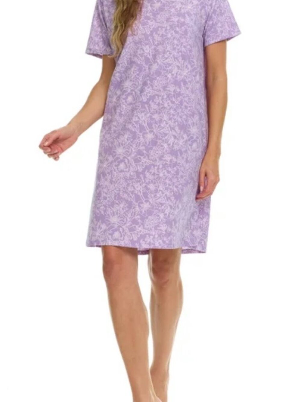 Women's Cotton Sleep Shirt, 2-pack Purple - Picture 5 of 7